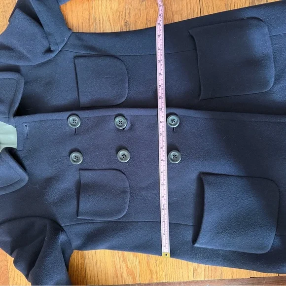 Vintage J. Crew Double-Breasted Wool Pea Coat in Dark Navy - Picture 11 of 13